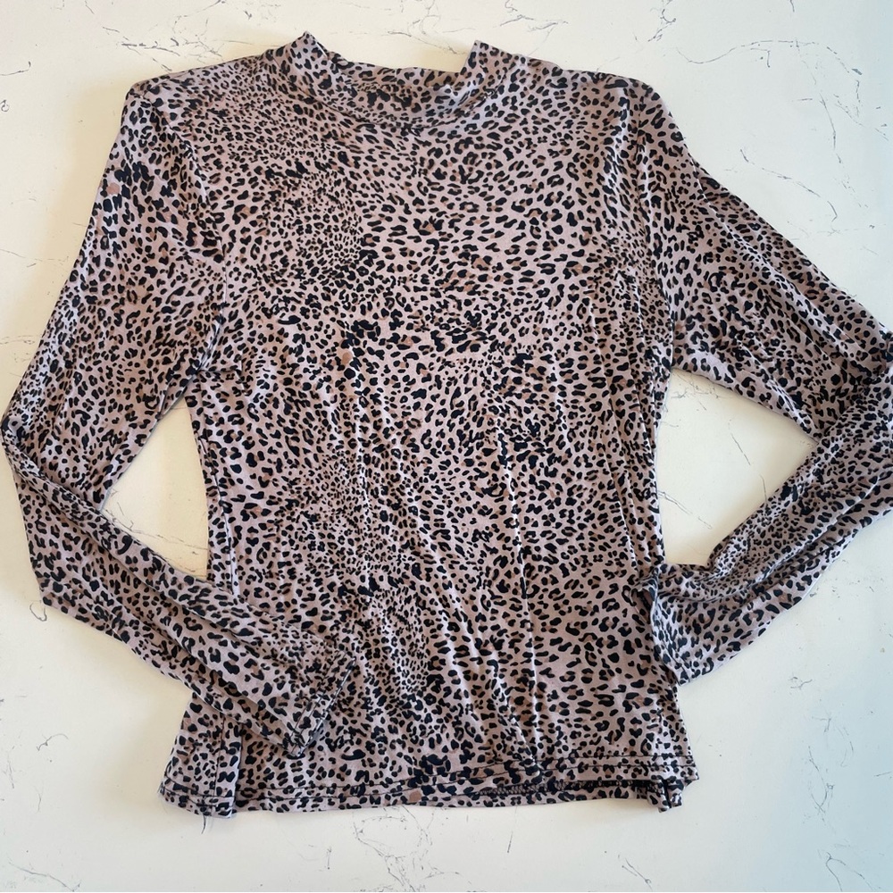 cheetah print long sleeve top